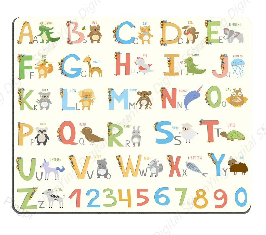 Коврик для мыши с буквами обучающие инструменты от A до Z противоскользящий