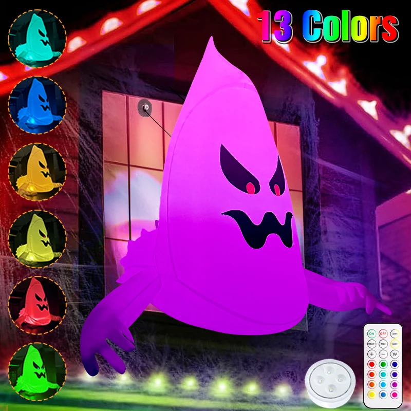 

Гигантский надувной призрак на Хэллоуин с дистанционным управлением, страшное окно, призрак, фотосессия на Хэллоуин, искусственное украшение для сада