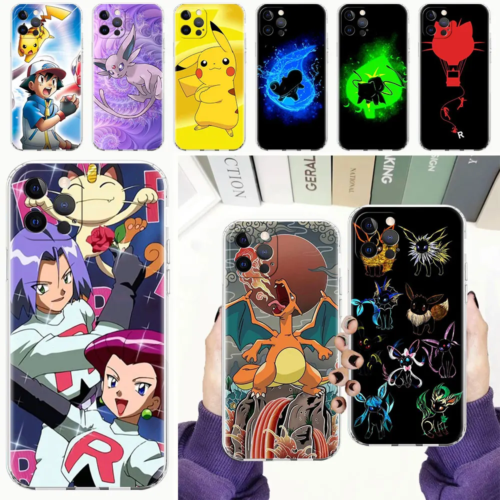 

Ash Ketchum and Pikachu Case for Apple iPhone 13 Pro Max 11 12 Mini 7 8 Plus XR X Antiscratch Soft Phone Cover 6S XS Clear Funda