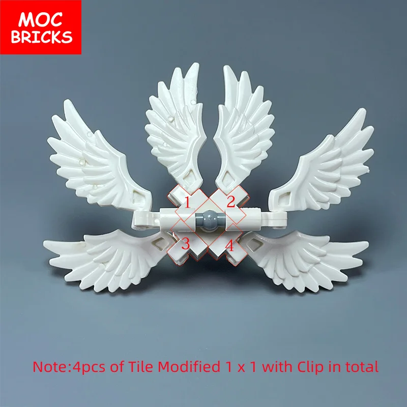 Фото MOC Bricks Flame Bee Ice Spread Wings 11100 10183 93250 Armor Action, развивающие строительные блоки, фигурка, игрушки «сделай сам» для детей №4