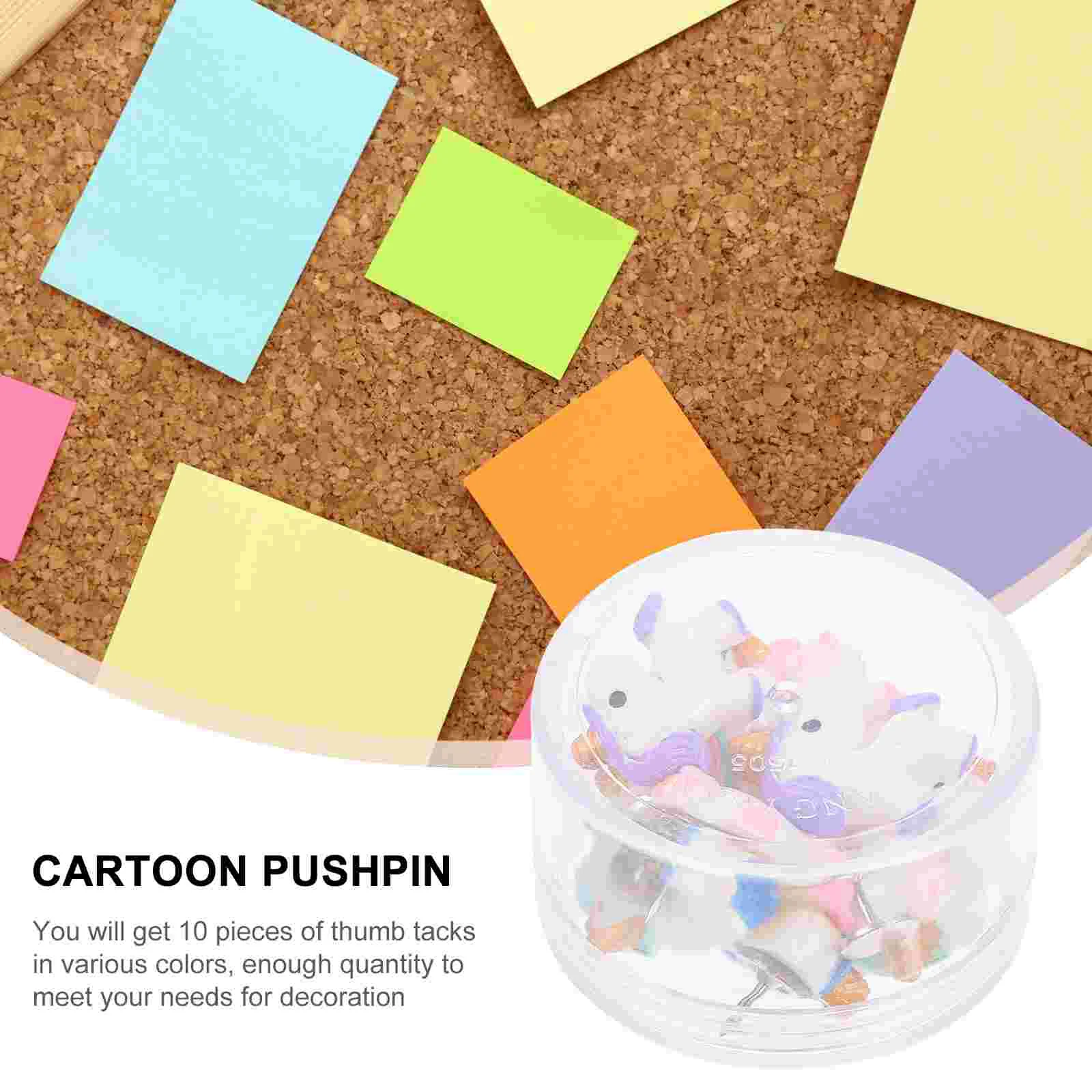 

10pcs Cartoon Adorable Unicorn Pushpins Fixed Photo Memo Paper Note Pushpins