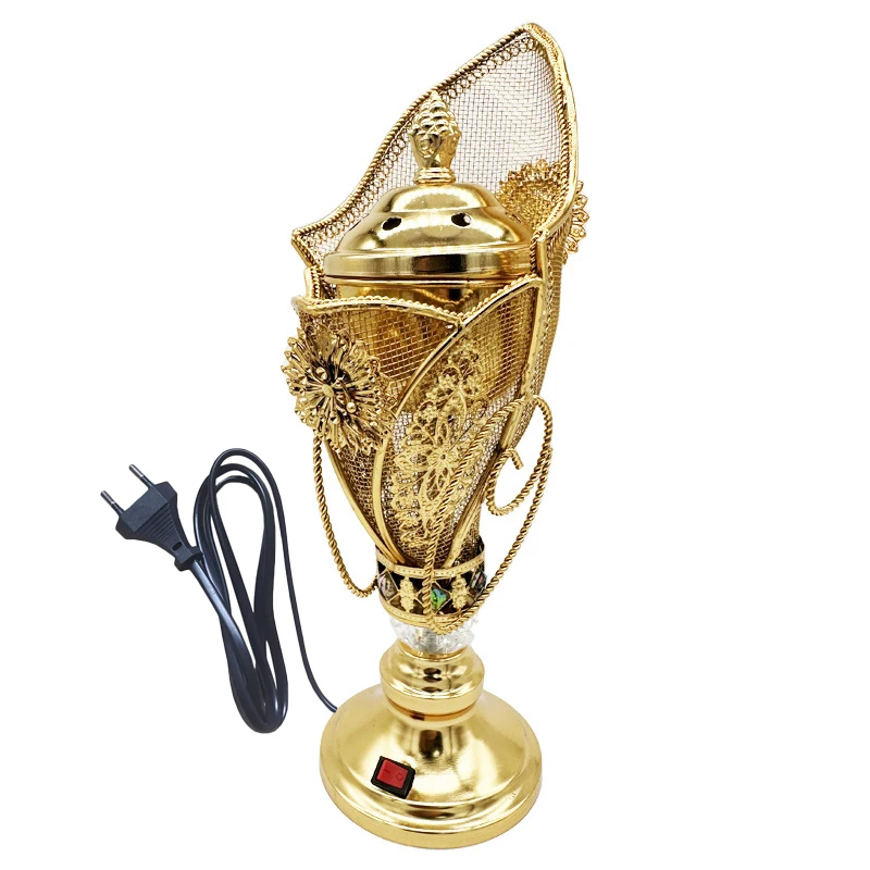 

YXY Изысканная 110 В/220 В Встроенная курильница Bakhoor металлическая курильница Ближний Восток украшения для дома карбоновые держатели для благо...