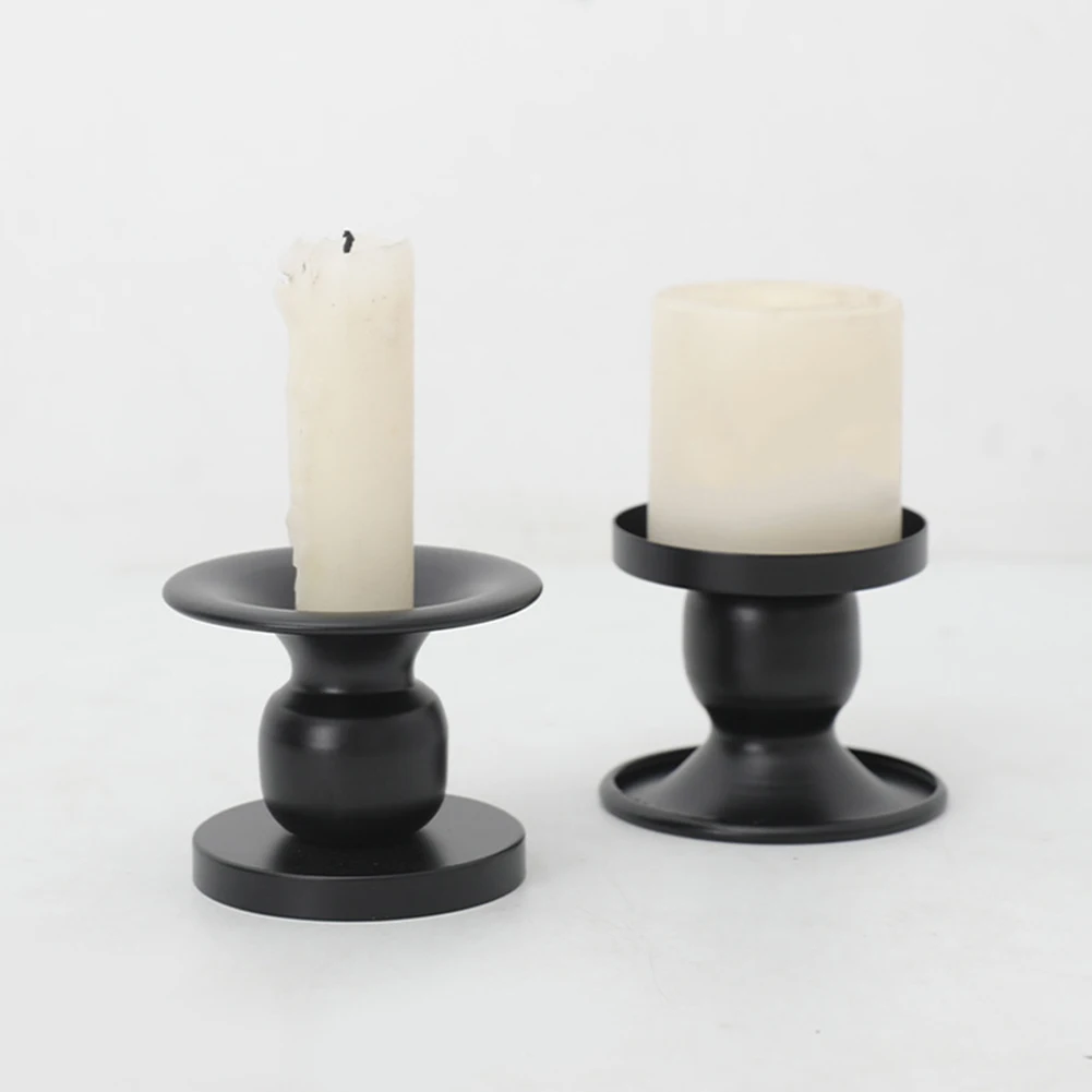 

2pcs Taper Candle Holder Metal Candlestick Pillar Candles Holder For Home Christmas Wedding Party Birthday Table Decoration