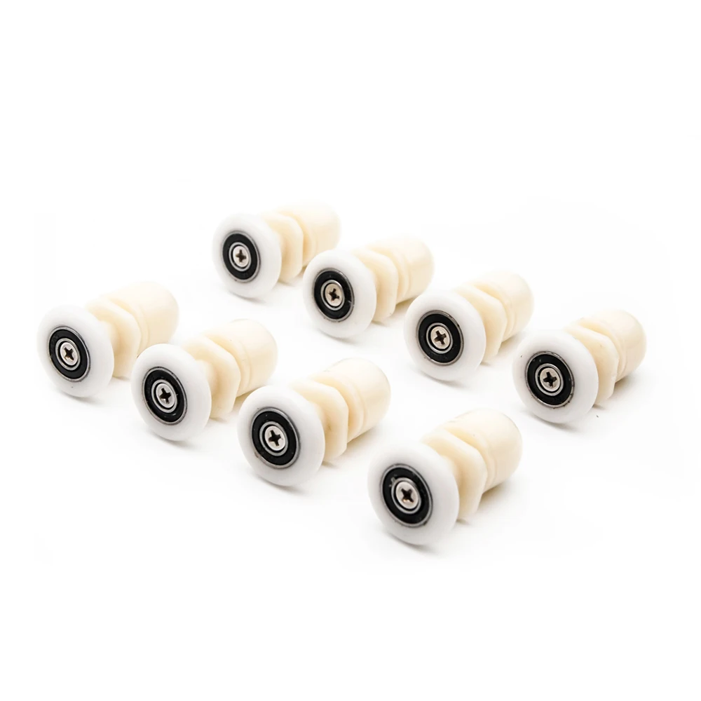 

4pcs-8pcs/set 19/23/25/27mm Plastic Partiality Glass Bearing Rollers For Sliding Door Pulley Wheels Runner Shower Cabin Spa Room