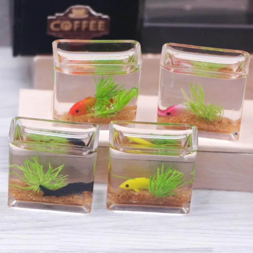 Миниатюрный стеклянный аквариум для кукольного домика модель чаши золотой рыбки