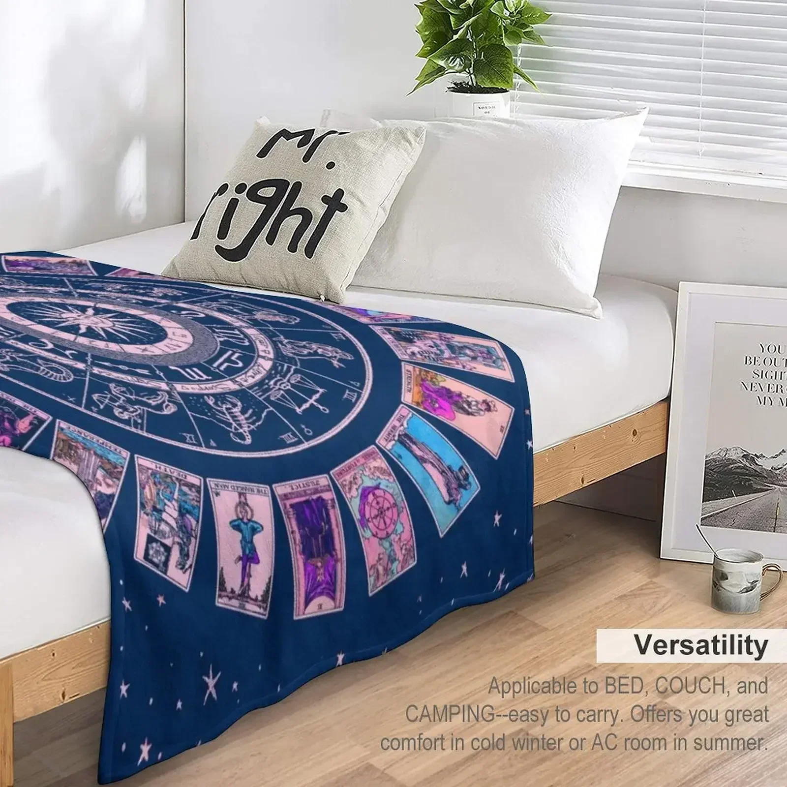 Пастельное готическое одеяло со знаком зодиака астрологической таблицей и