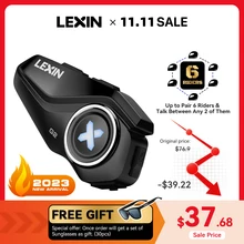 2023 New Lexin G2 Motorcycle Intercom Helmet Bluetooth Headsets,Handsfree Communicator Up to 6 Riders Interphone with FM Radio