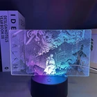 Светодиодсветильник лампа для детской спальни с рисунком из аниме атака на кожу, два тона