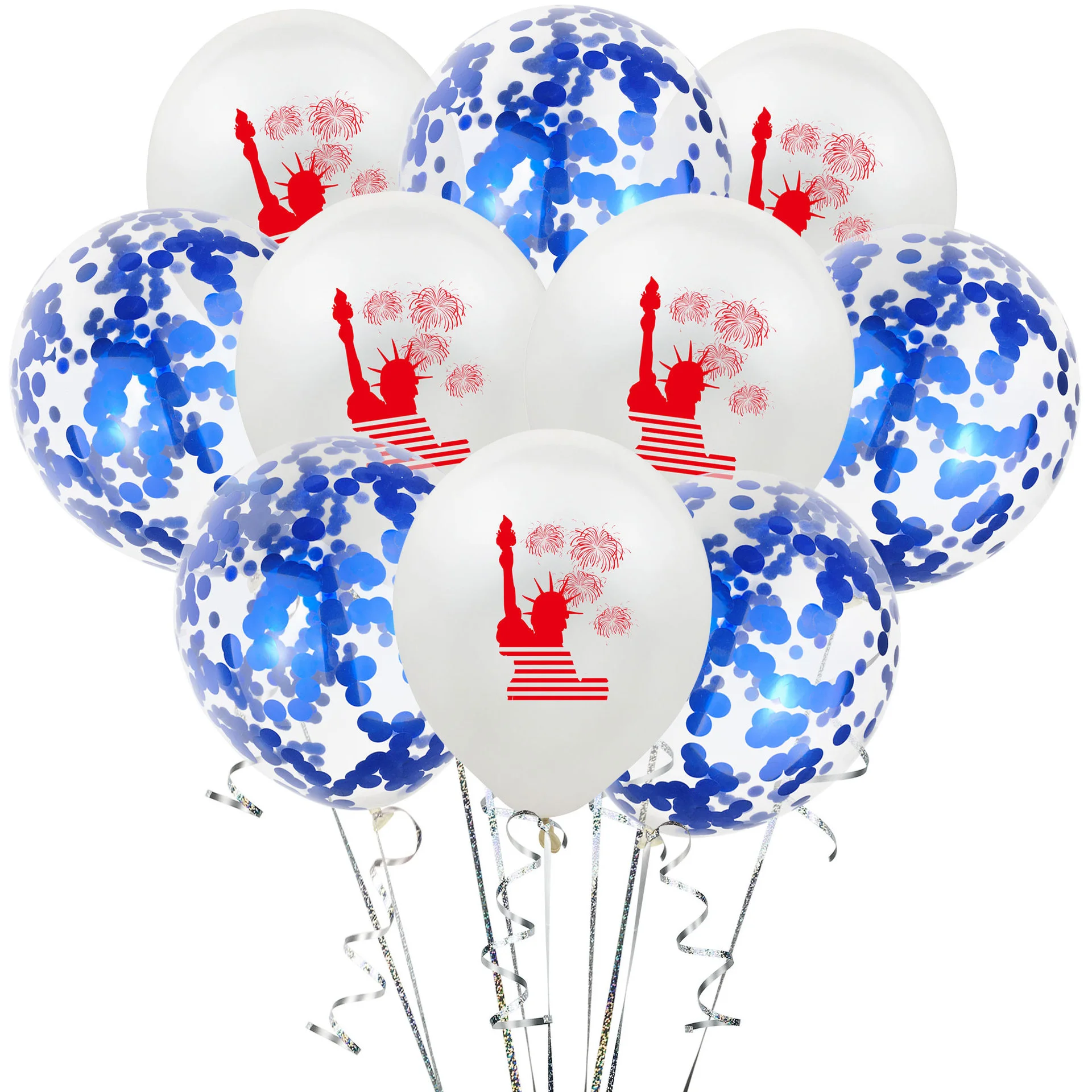 

10PCS American Independence Nissan Balloon Set Red Blue latex Balloon Festival Independent Day Decoration Balloon Wholesale