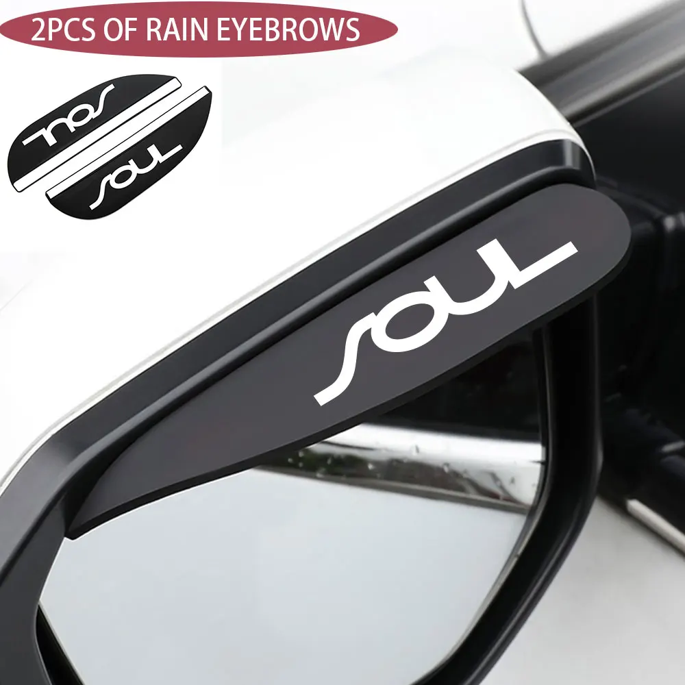 

2 Pcs Rainproof PVC Material Car Rainbrow Rearview Mirror Sticker Weatherproof Cover Sunscreen Auto Parts For Kia Soul