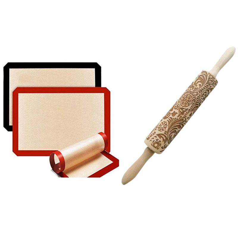 

Скалка с рисунком, скалка для гравировки, тиснение, печенье, тесто-карандаш, инструмент для замешивания с силиконовым ковриком для выпечки
