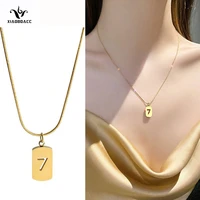 xiaoboacc titanium steel necklace for women hip hop golden square choker chain necklaces wholesaler