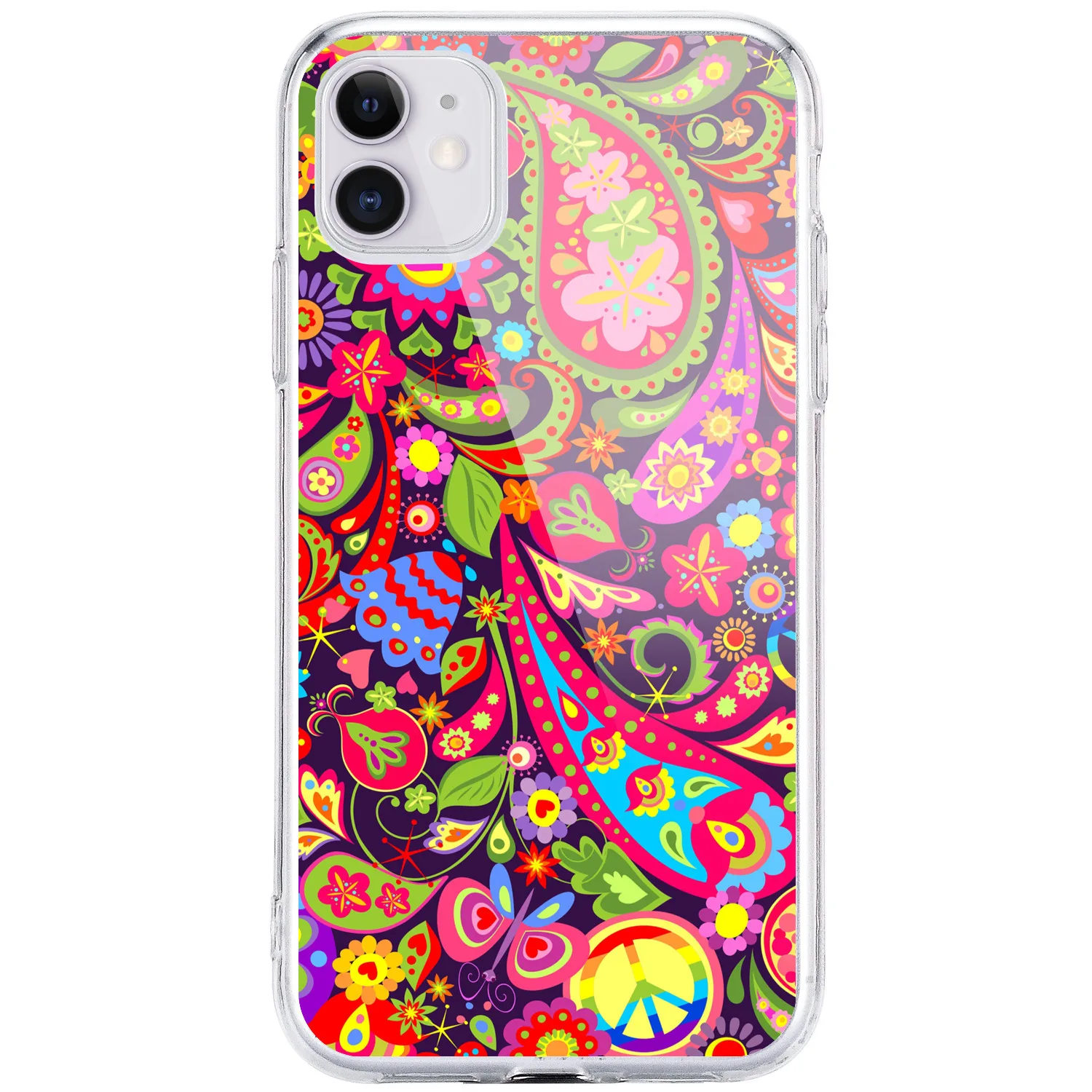 

Decorative Pattern Retro Fashion Transparent Plastic Phone Case for iPhone 13 12 11 Pro Max XS Max x XR 7 8 plus 6 6plus