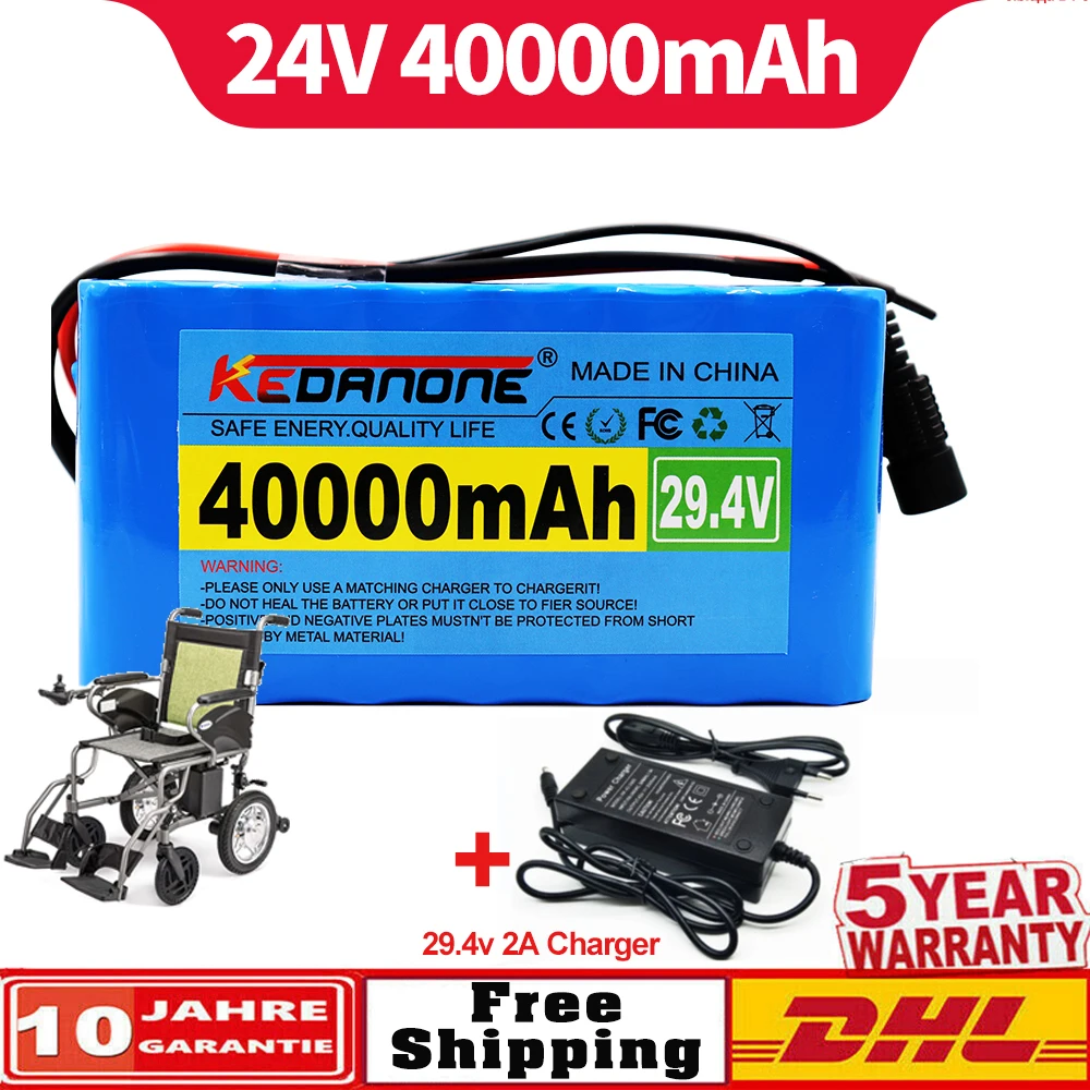 

100% High Capacity 7s3p 24V 40Ah 18650 Battery Li-ion Battery Pack 29.4v 40000mah Electric Bicycle Moped /Li-ion Battery+Charger