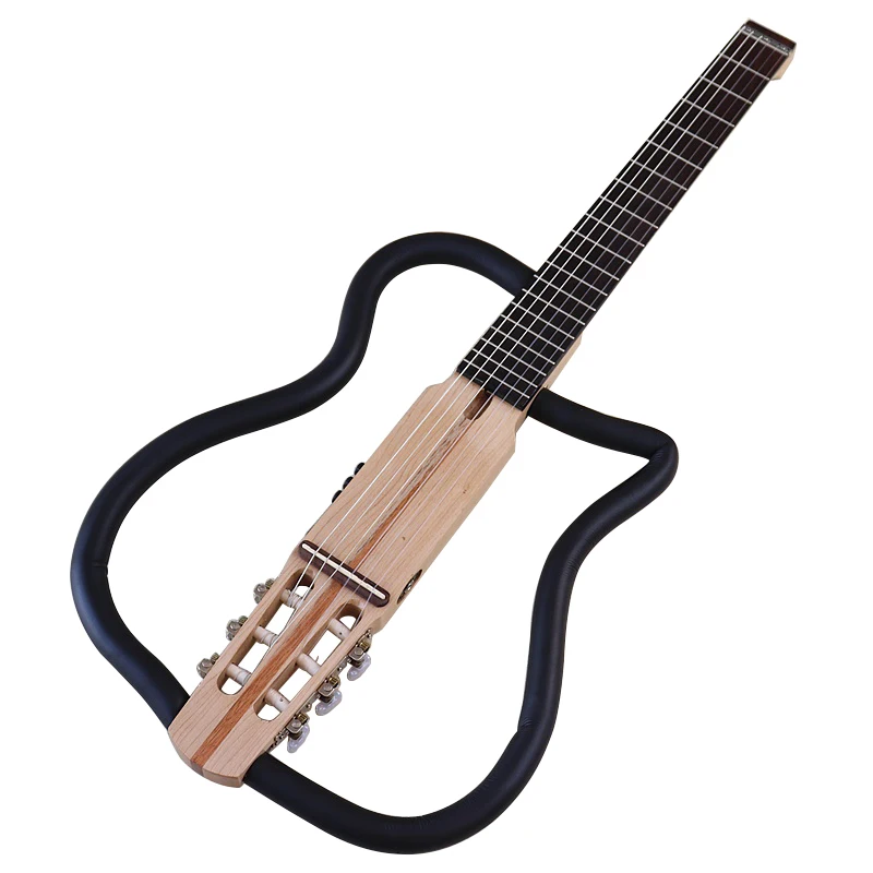 

Silent Classic Guitar 6 String Nylon Classic Electric Guitar 19 Fret Canada Maple Wood Body Foldable Guitar
