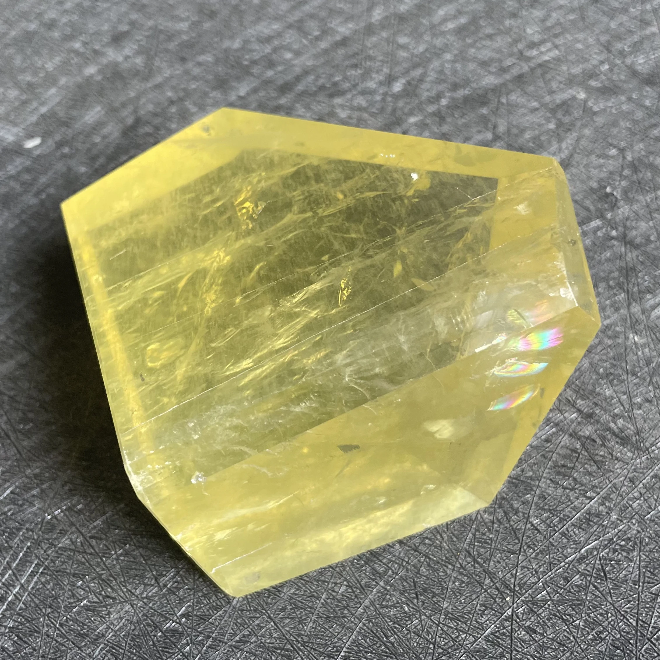 259 г натуральный камень Радужный цитрин кварцевая палочка ТОЧКА полированный