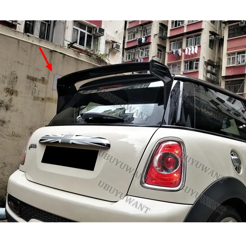 Фото Для BMW Mini Cooper 06-13 R50 R53 R56: карбоновый спойлер на крышку багажника, заднее антикрыло, накладка на багажник №5