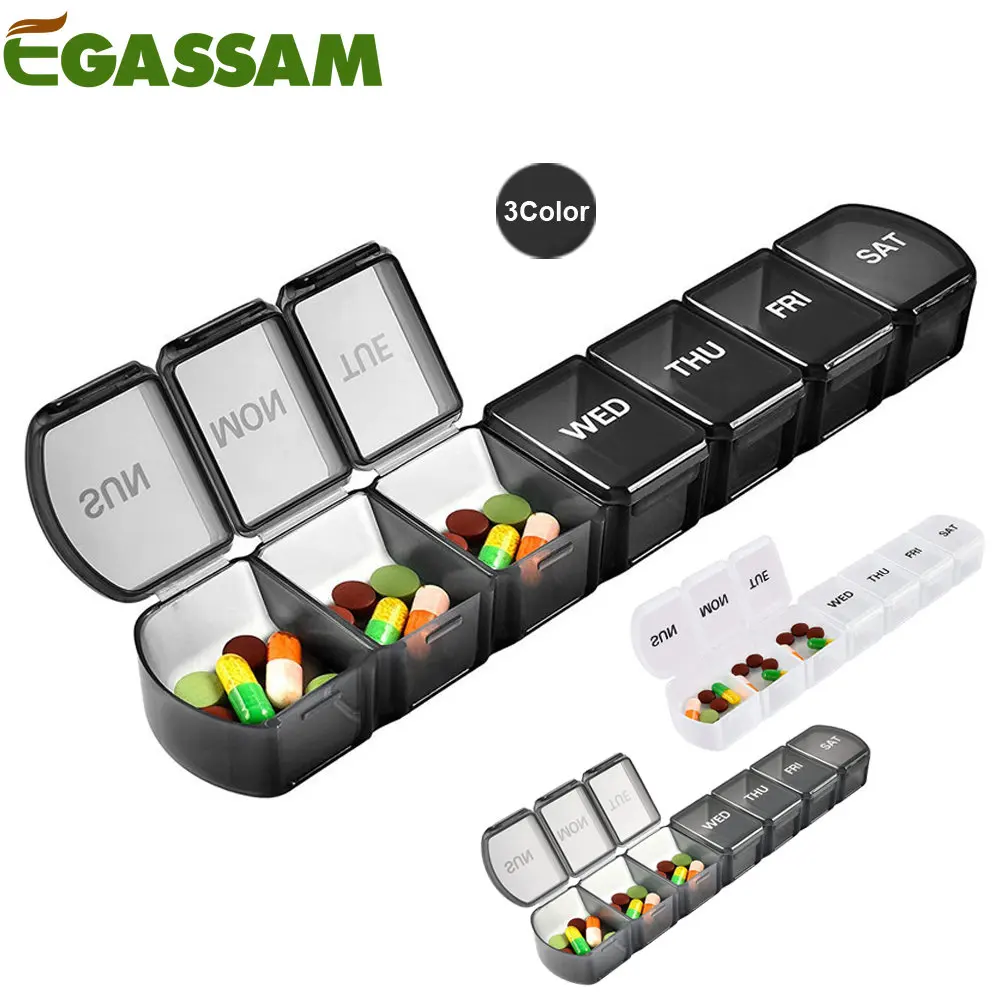 

1Pcs Large Weekly Pill Organizer, Daily Vitamin Case Box 7 Day,Travel Friendly Medicine Organizer for Cod Liver Oil Supplements