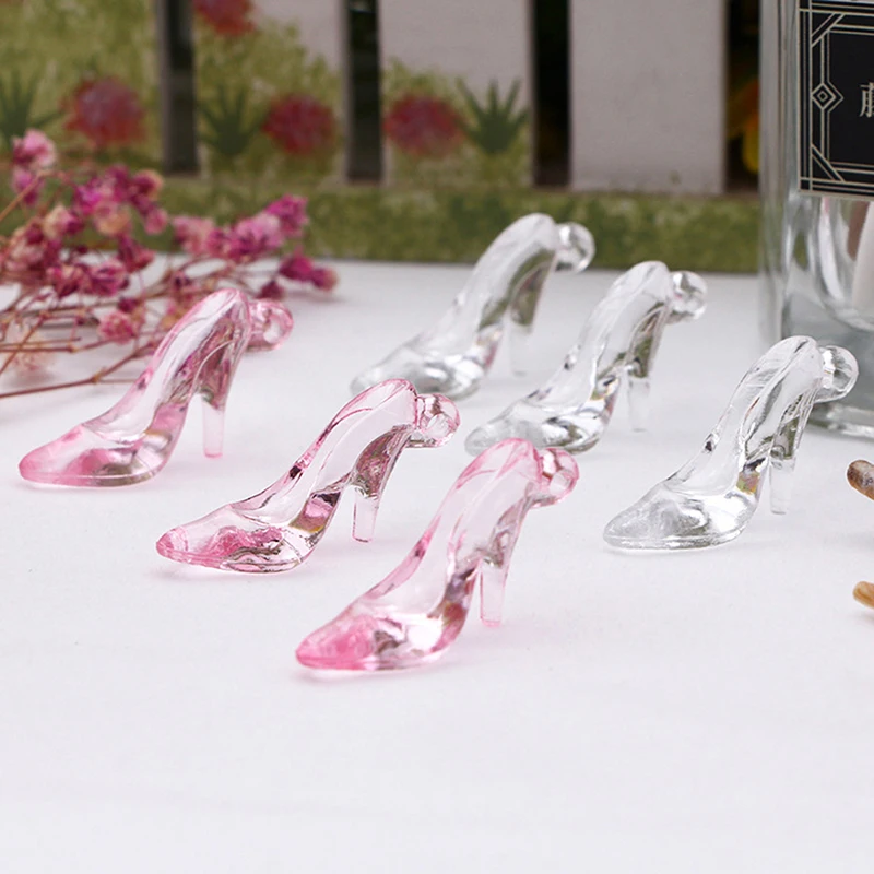 

24Pcs/bag 1:12 Dollhouse Miniature Transparent High Heels Dolls House Decor Doll Accessories