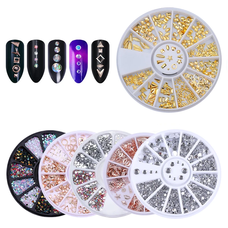 

Nail Rhinestone Beads Stud Nail Wheel AB Color Nail Pearl Heart Shape Nail Decoration UV Gel Nail Polish Tool