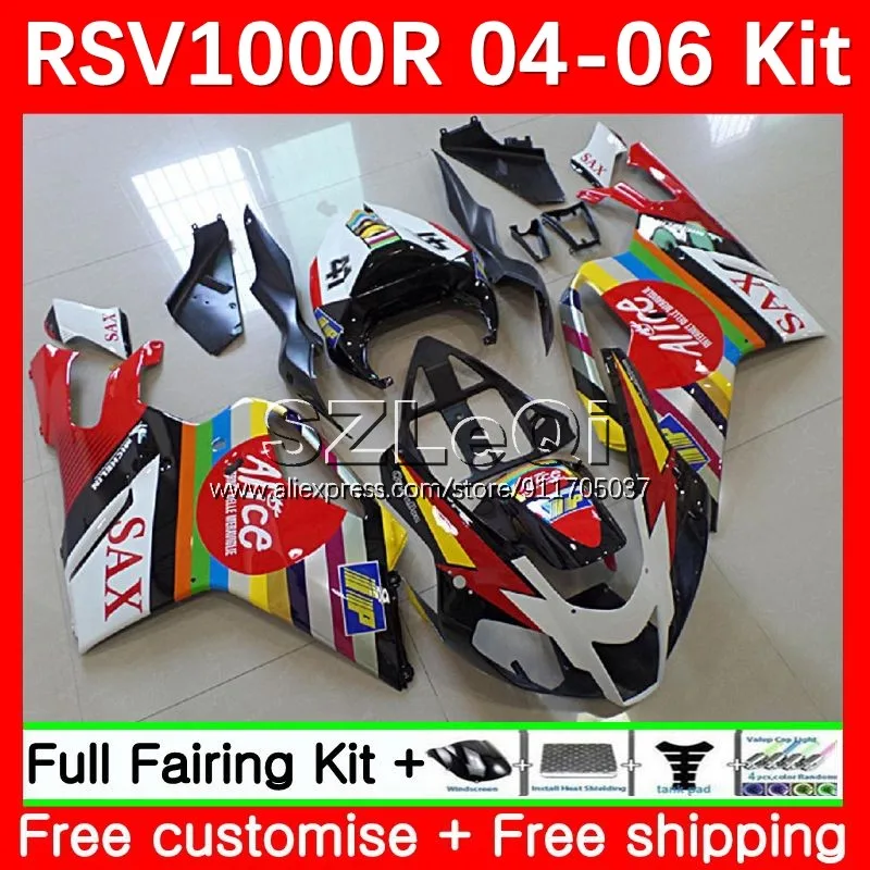 

Red black RSV1000RR For Aprilia RSV1000 R RR CC Mille RV60 RSV 1000 RSV1000R 04 05 06 RSV-1000 2004 2005 2006 Fairing 19LQ.20