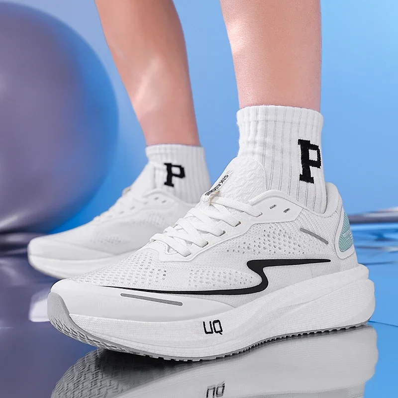 Мужская марафонская обувь с оранжевой сеткой мужские спортивные кроссовки для