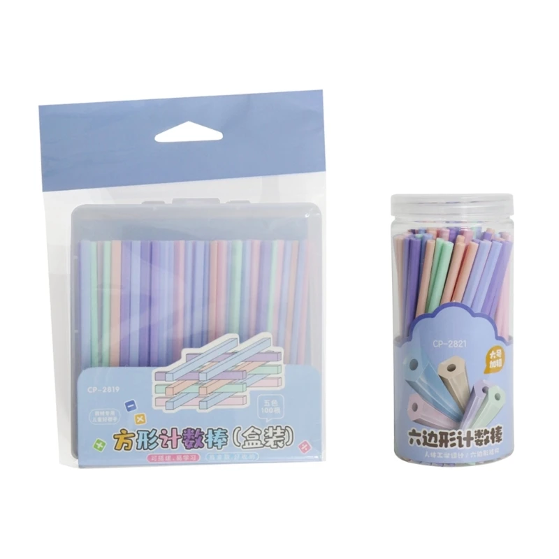 

100Pcs Six-Sided Counting Rods Math Learning Sticks for Teaching Addition