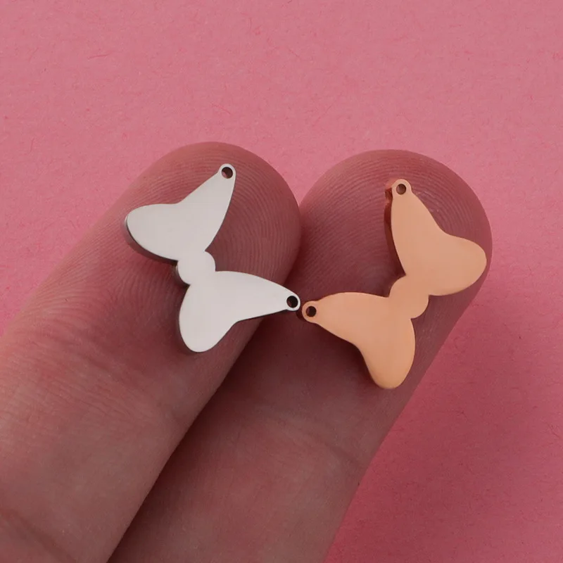 5Pcs 3 Color Stainless Steel Bow-knot Charms Connector Fit DIY Cute Women Girl Child Jewelry Making Handcrafted Accessories Gift