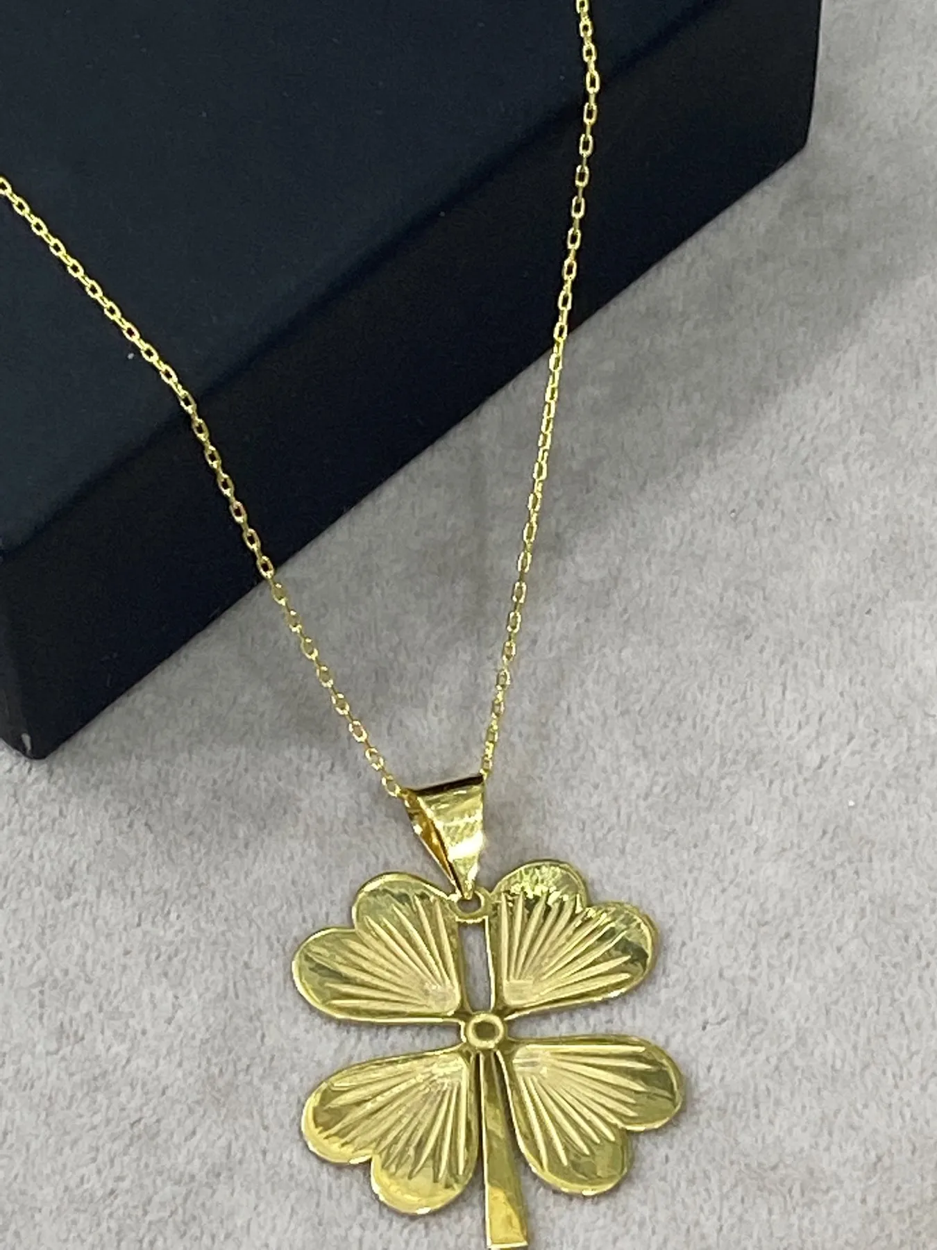 Silver Gold Plated Clover Necklace . 925k Sterling | Necklaces