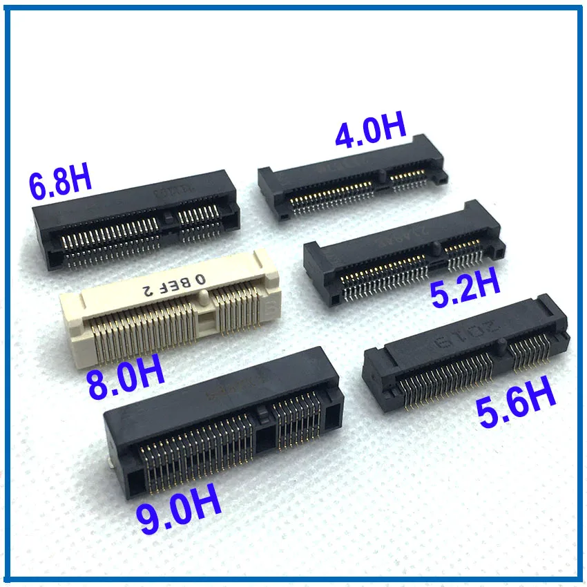 Мини-разъем PCIE Msata карман для карт 52P H4.0 H5.2 H5.6 h6 8 h9 0 мм ноутбука MINI SMT SSD 1-10 шт. -