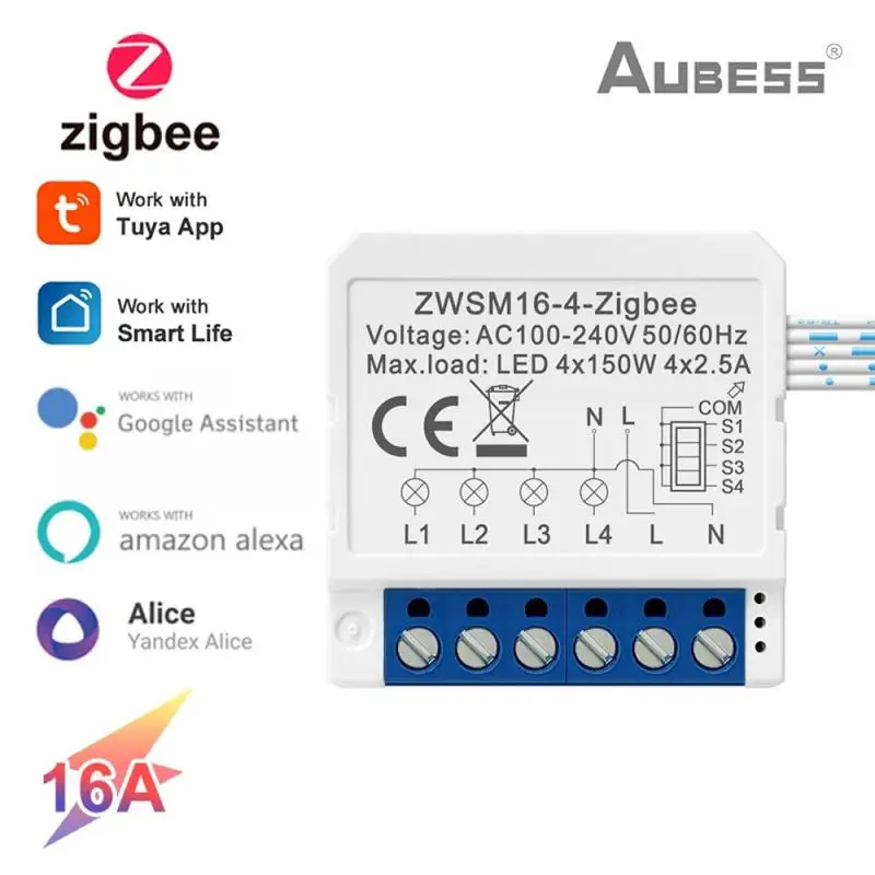 

Intelligent 1/2/3/4-way Mini Breaker Smart Wifi Switch Support Alexa Google Home Timer Switch Module Wifi Graffiti 16a Zigbee