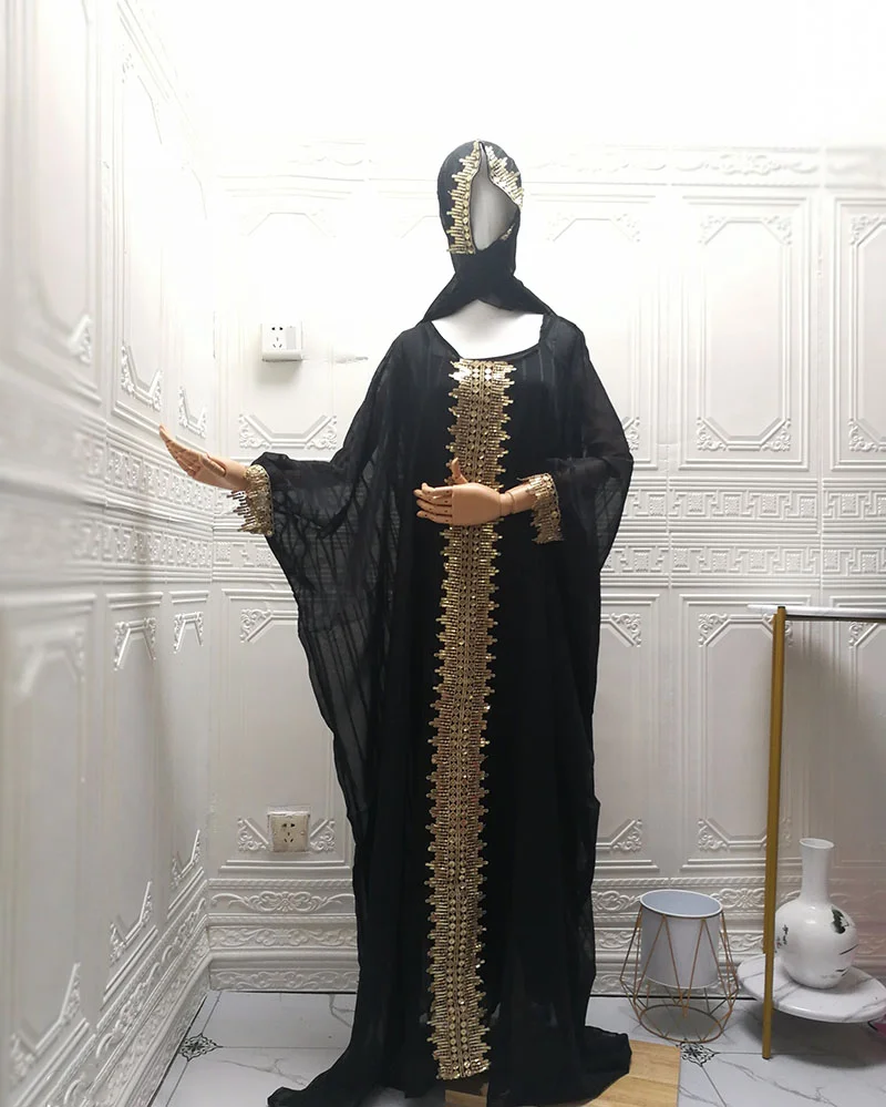 Spring Summer Muslim Fashion Style O-neck Long Sleeve Polyester Red Black Blue White Long Abaya African Dresses for Women