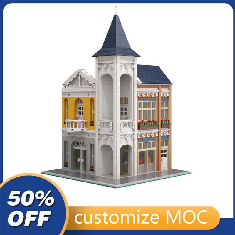 

1479PCS Customized MOC Skate Shop street view Modular Model Building Blocks Bricks Children birthday toys Christmas gifts