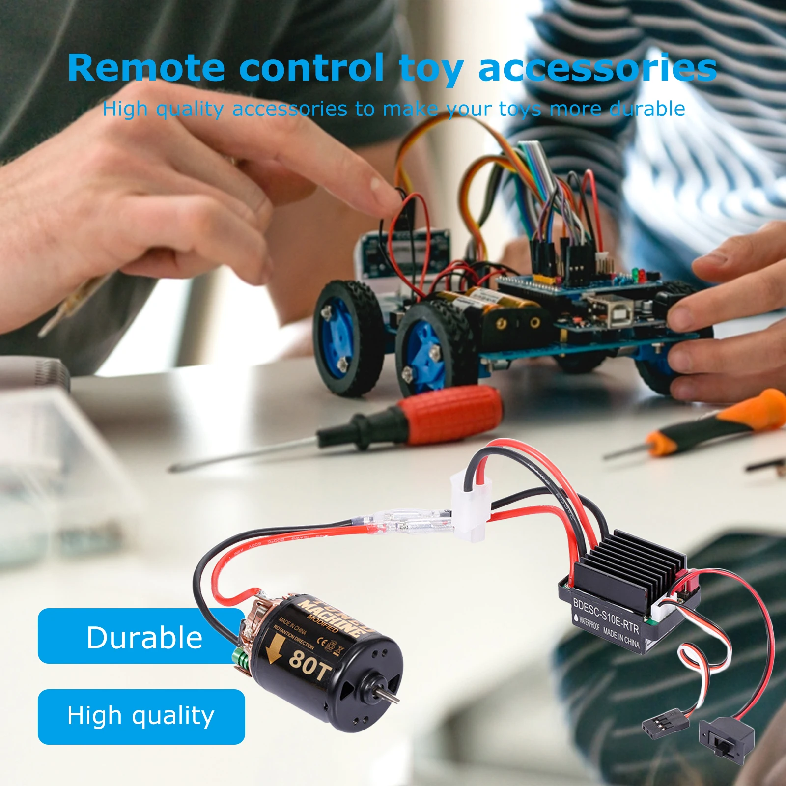 

Waterproof F540 Brushed Motor RC Crawler Motor 80T with 60A ESC Speed Controller 5V/2A BEC for 1/10RC Racing Car Off-Road Truck