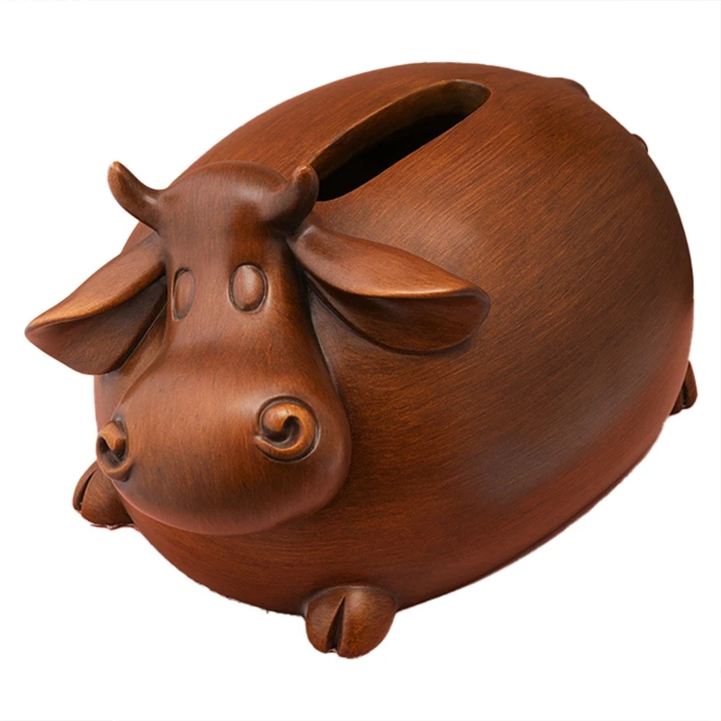 

Cow Tissue Box Dinner Table Paper Towel Organizer Living Room Desktop Ornament Resin Tissue Box Home Decoration Modern
