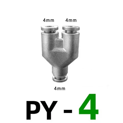 

PY304 нержавеющая сталь пневматический разъем Y типа тройник шланг штуцер быстрое соединение 4mm 6mm 8mm 10mm 12mm 14mm 16mm