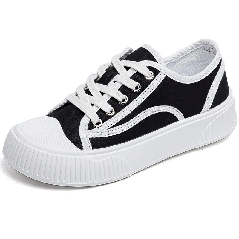 

Women Fashion Thick Bottom Lace Up Sneaker Trend Platform Women Heighten Board Canvas Shoes Woman Youth Girls Slip on Trainers