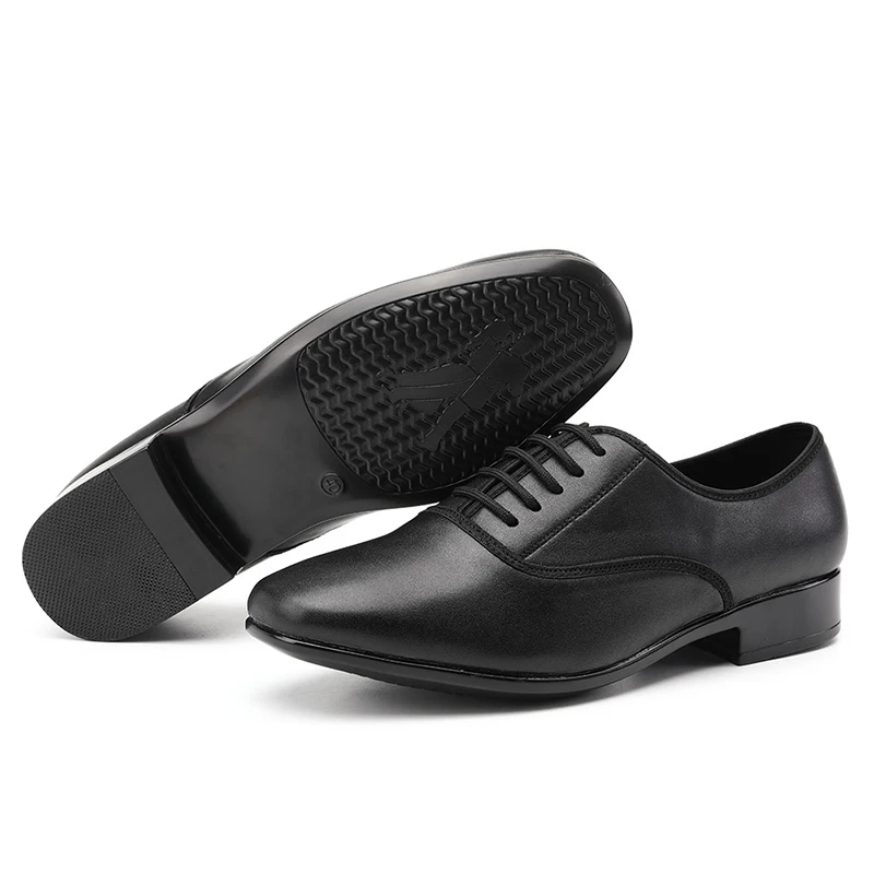 Men Modern Dance Shoes Boys Canvas Latin/Tango/Ballroom Shoes Rubber/Soft Sole Low Heels Man Dancing Shoes Black Professional