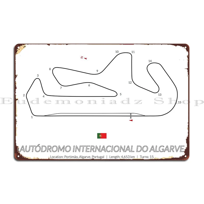 Algarve Circuit Portimao Metal Signs Custom Personalized Wall Decor Retro Wall Cave Tin Sign Poster