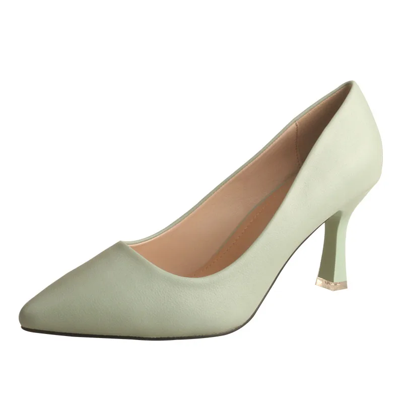 

Wedopus Green Heels Shoes Women Pointed Toe Pumps for Walk