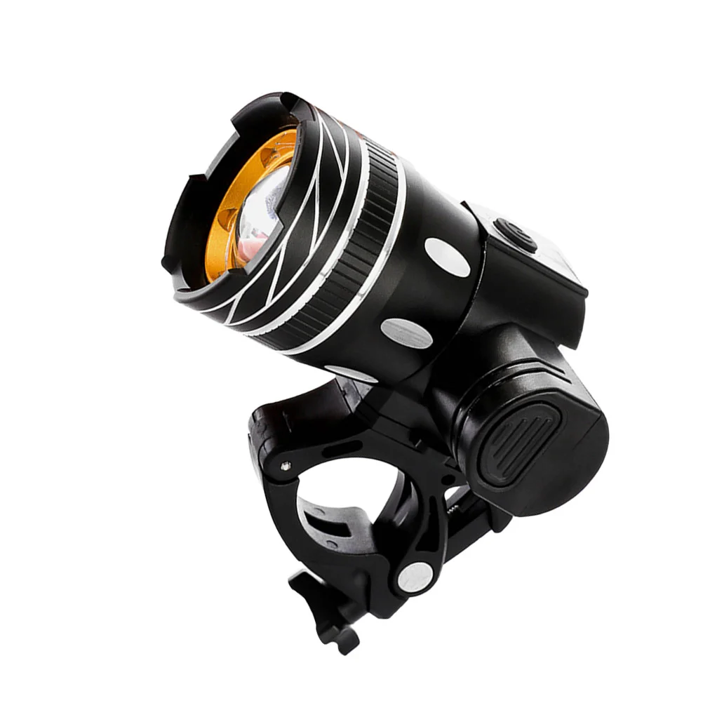 

1Pc 300M Bike Lights USB Rechargeable Warning Light Front Light Super Bright Waterproof Headlight for Bike (Black)
