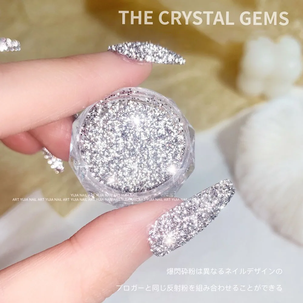 

Diamonds Nail Powder Reflection Dazzling Party Nail Art Decoration Sugar Gel Polish Chrome Sparkly Disco Manicure Pigment Dust