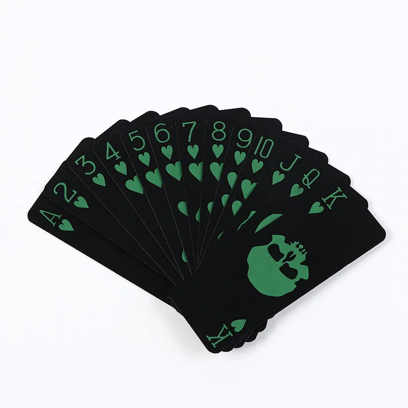 

Black Luminous Fluorescent Poker Cards PVC Playing Card Glow In The Dark Bar Party KTV Night Luminous Collection Special Poker