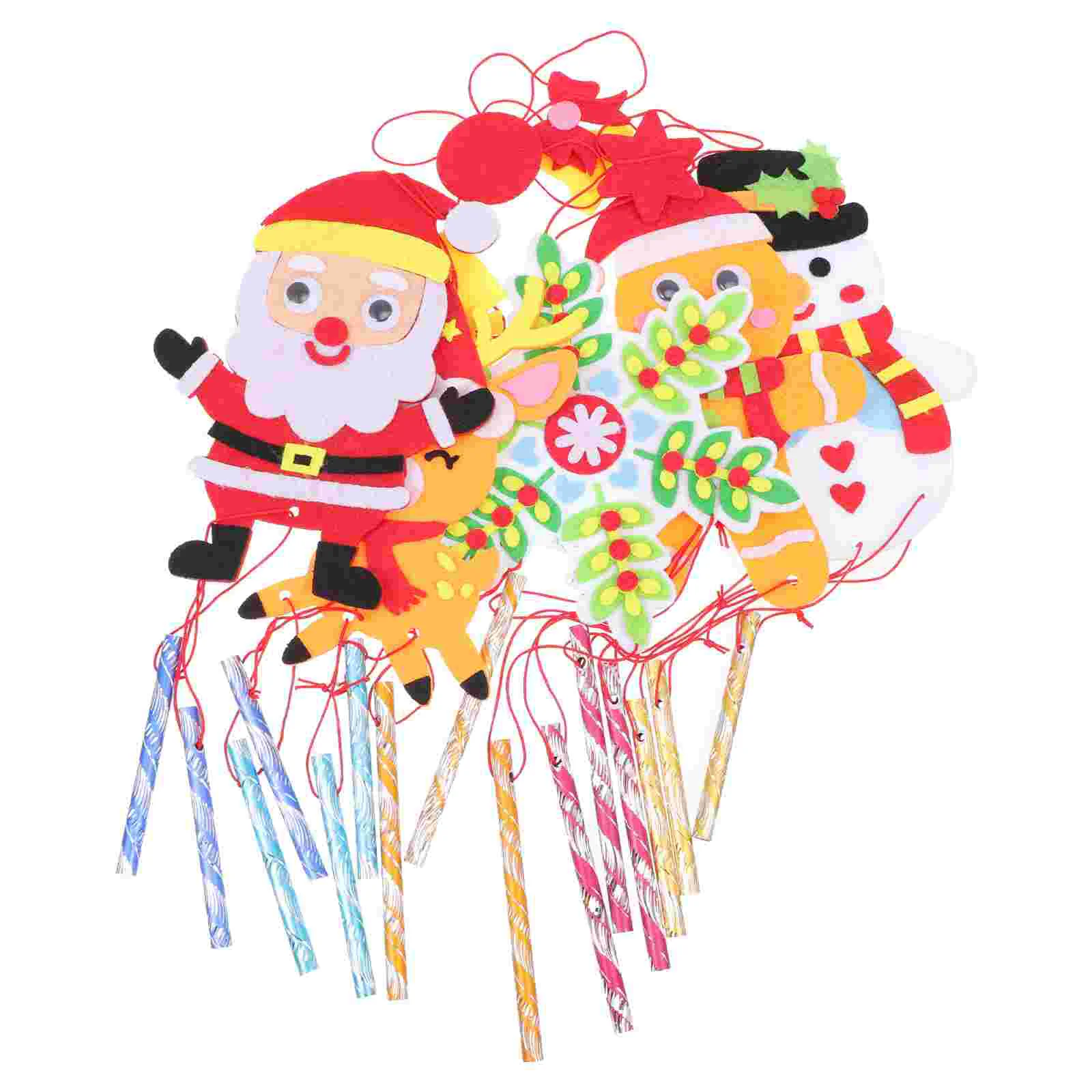 

Christmas Wind Chimes Chime Diy Hanging Bells Bell Holidayornaments Your Make Windchime Kit Themed Kits Santa Ornament Felt