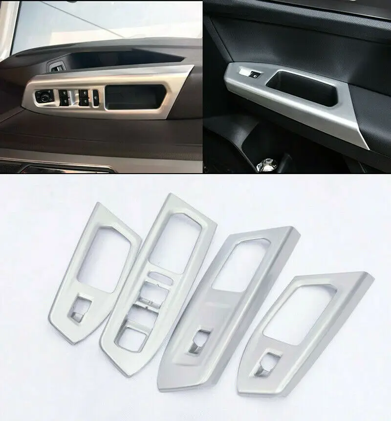 

4* LHD Matte Inner Door Window Lift Switch Cover For Volkswagen Atlas 2017-2020