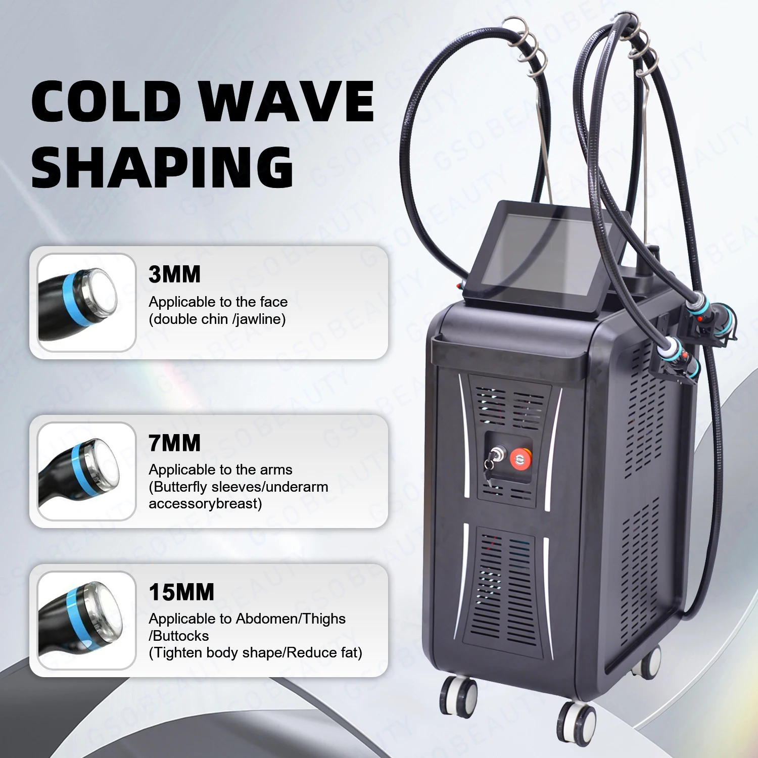 Аппарат для удаления целлюлита и липолиза с 3 насадками Cool Wave для коррекции фигуры и снижения веса (art.: 3920da2958bc6) - 3920da2958bc6
