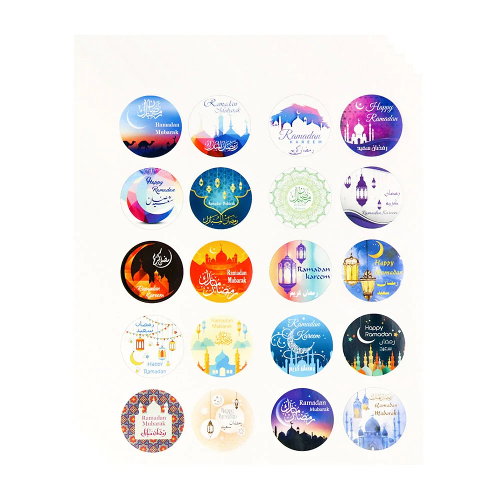 

5PC Muslim Mubarak Sticker Ramadan Decoration Gift Kareem Round Decal for Bottle