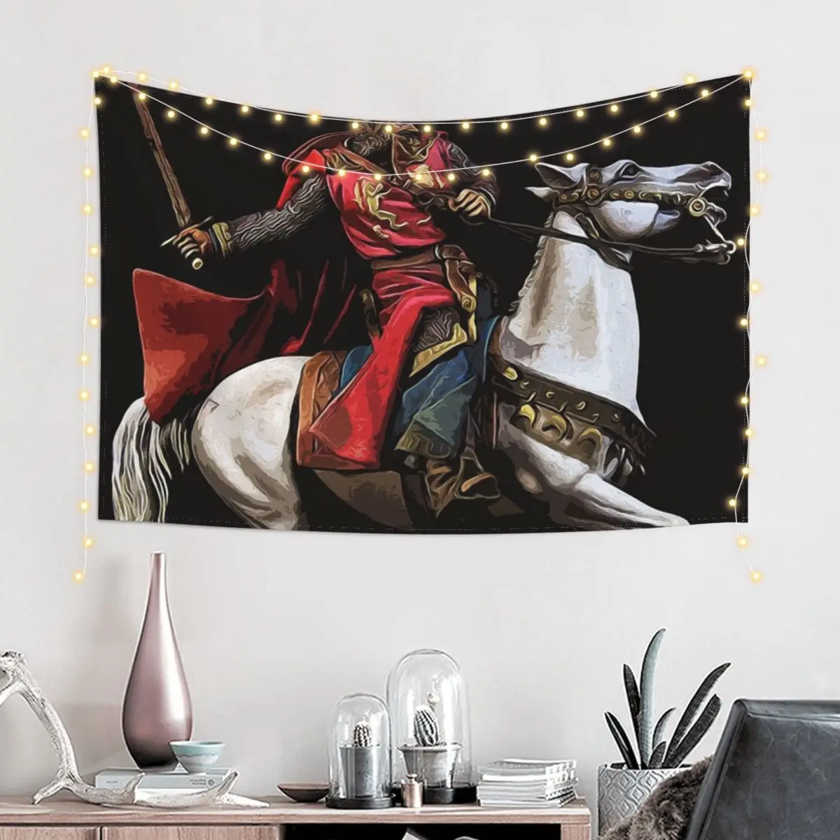 Средневековый рыцарь гобелен декор комнаты для девочек художественная роспись