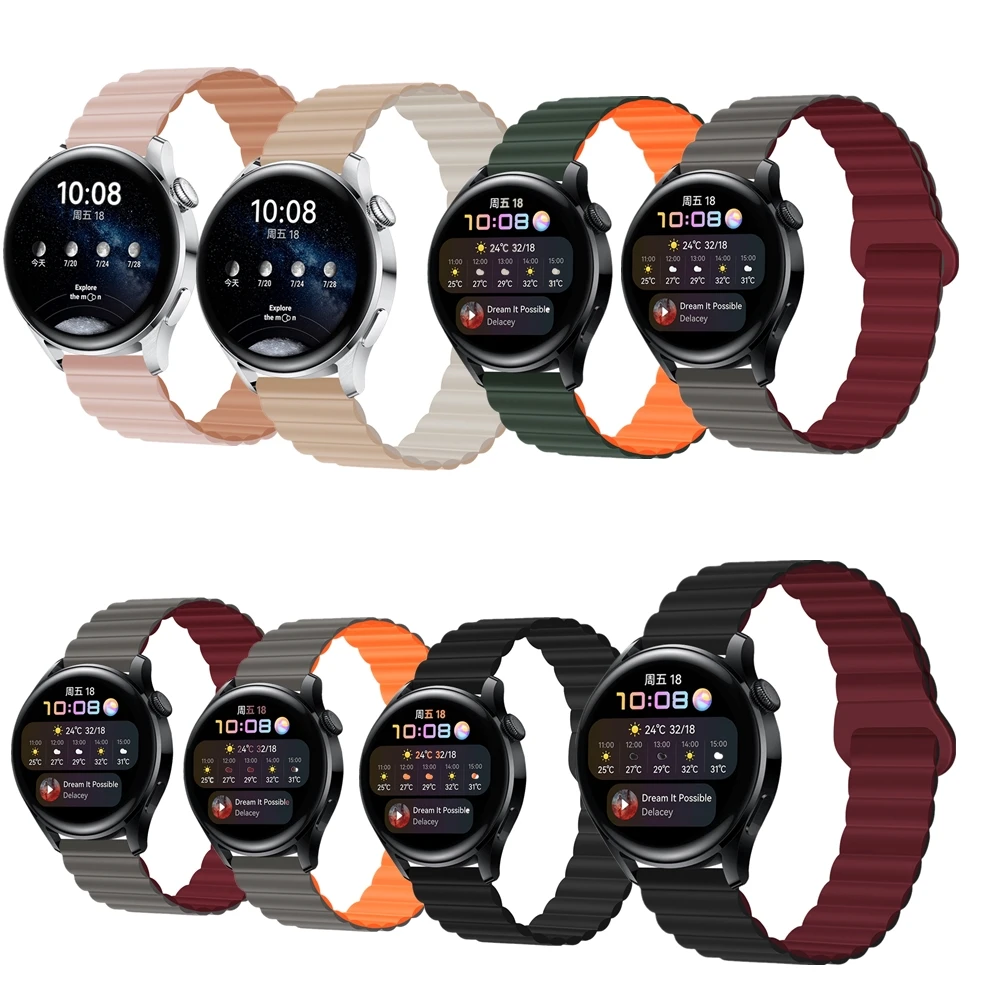 

Ремешок силиконовый для смарт-часов, браслет для Samsung Galaxy Watch 4 5 Pro Classic 20 22 мм Huawei Amazfit GTR