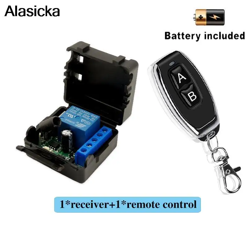 

DC12V 10A Relay 1 CH 433Mhz Wireless RF Remote Control Switch Transmitter with Receiver Module For LED Light Door Remote Control